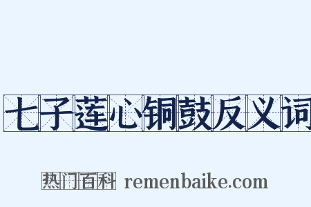 七子莲心铜鼓反义词是什么意思的图片